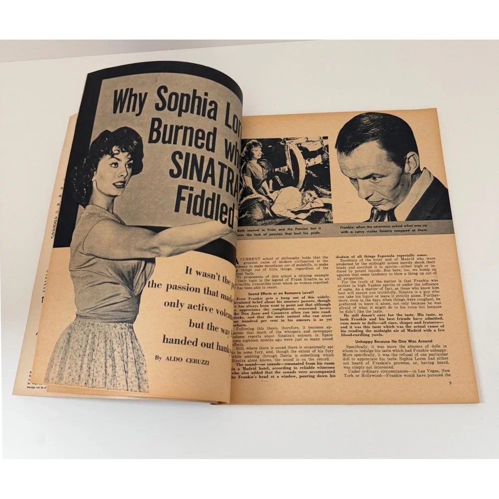 Uncensored Magazine March 1958 Sophia Loren Frank Sinatra Hollywood Vintage